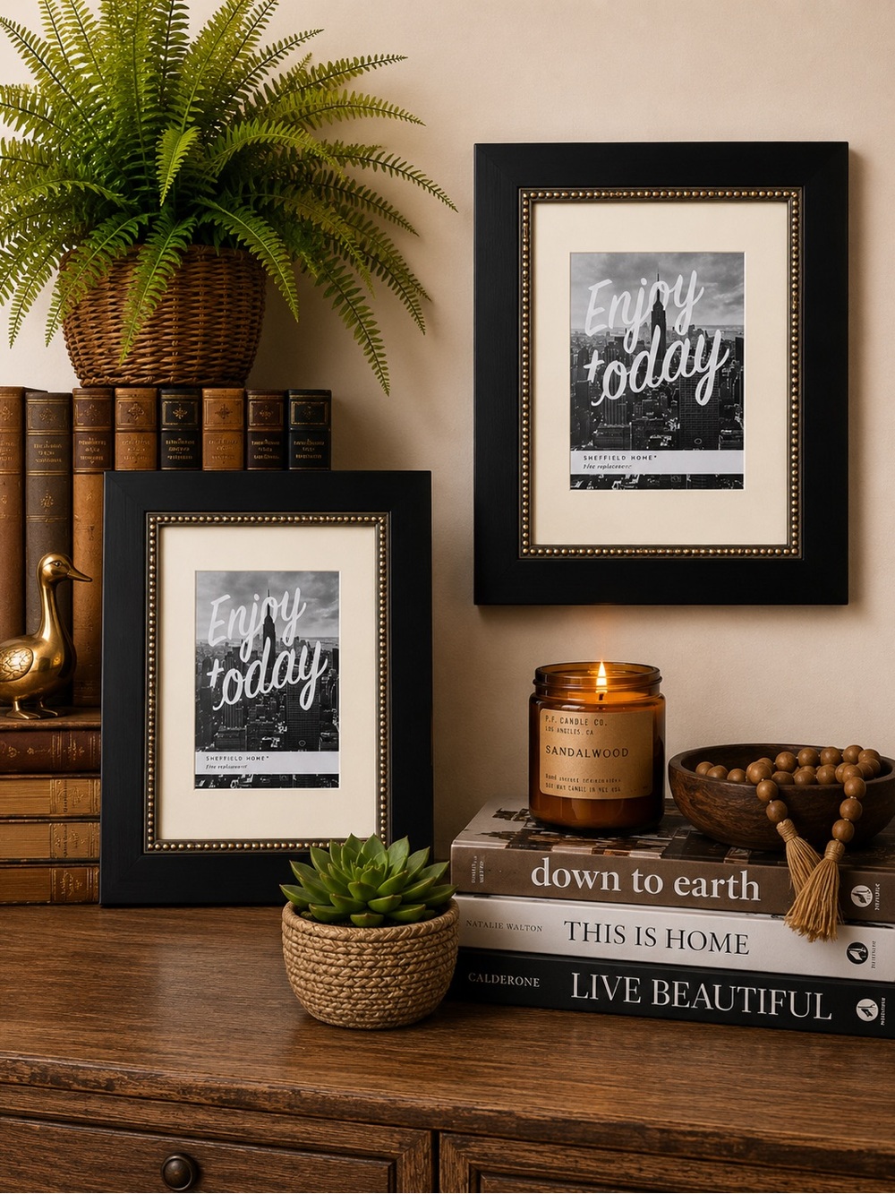 Black Gold Picture Frames Set of 2 11x14 Decorative Beaded Wall Decor